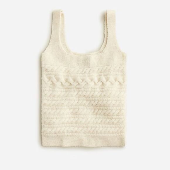 J Crew Supersoft Cropped Cableknit Sweater Tank Set NWT - Picture 5 of 8